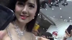 Akiya Show Tits in Wuhan International Auto Show Cars